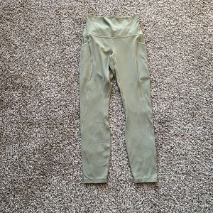 Lululemon aligns, size 4, 25 inseam, with pockets. Sage green color